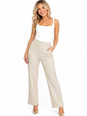 Talbots Petite Metallic TALBOTS Woman Gold Sparkle Heritage Dress Pants(Size:8p)